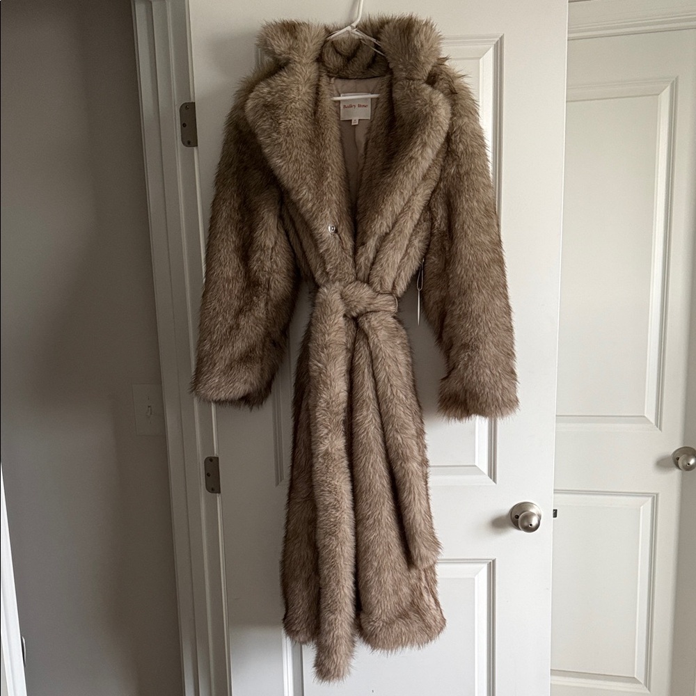Long faux fur coat